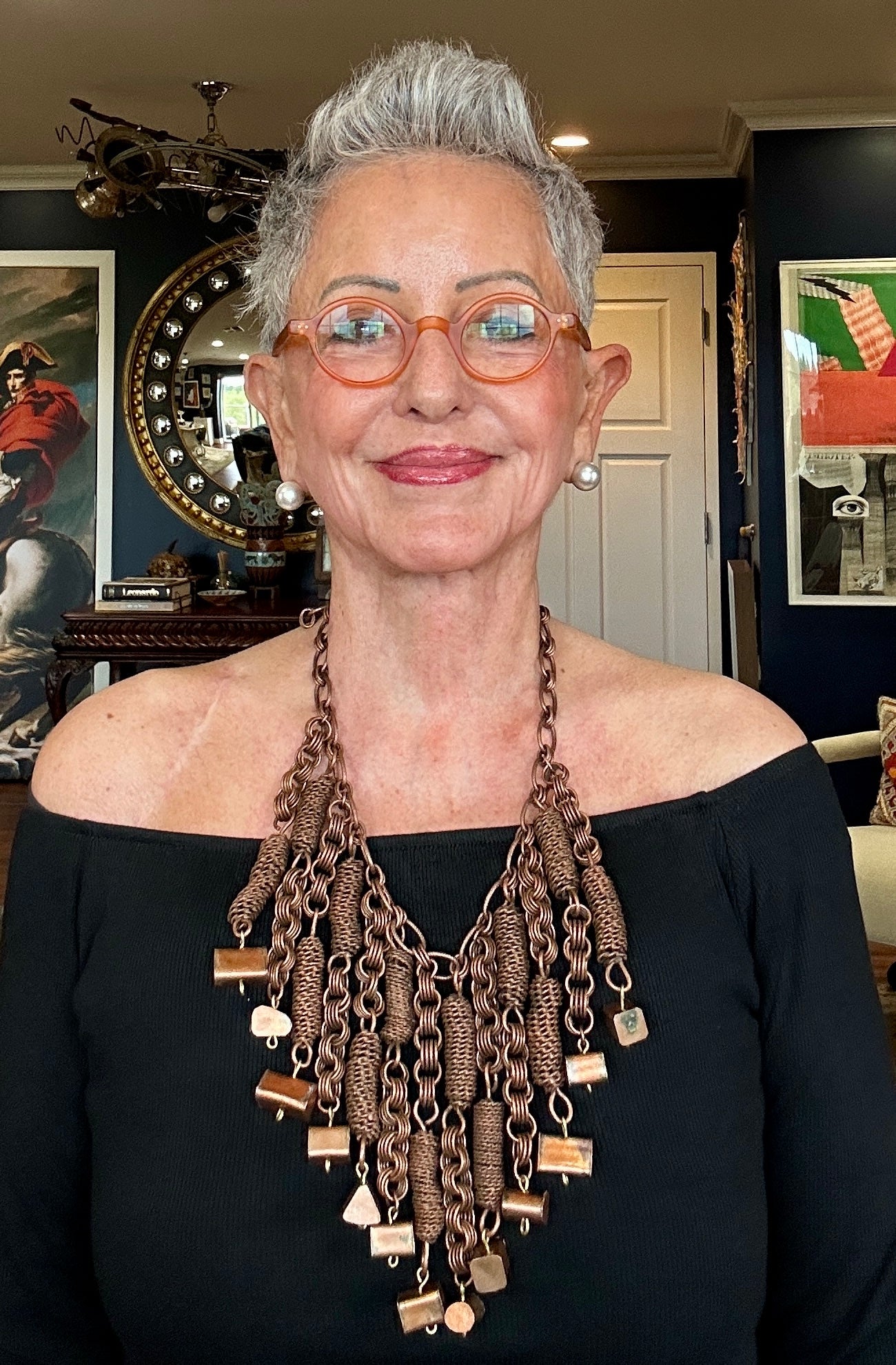 Vintage copper chain and beads from Paris