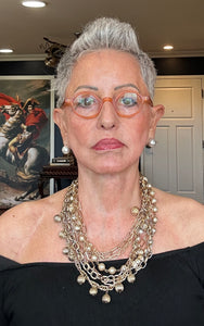 Vintage messy necklace from Paris gold and pearls