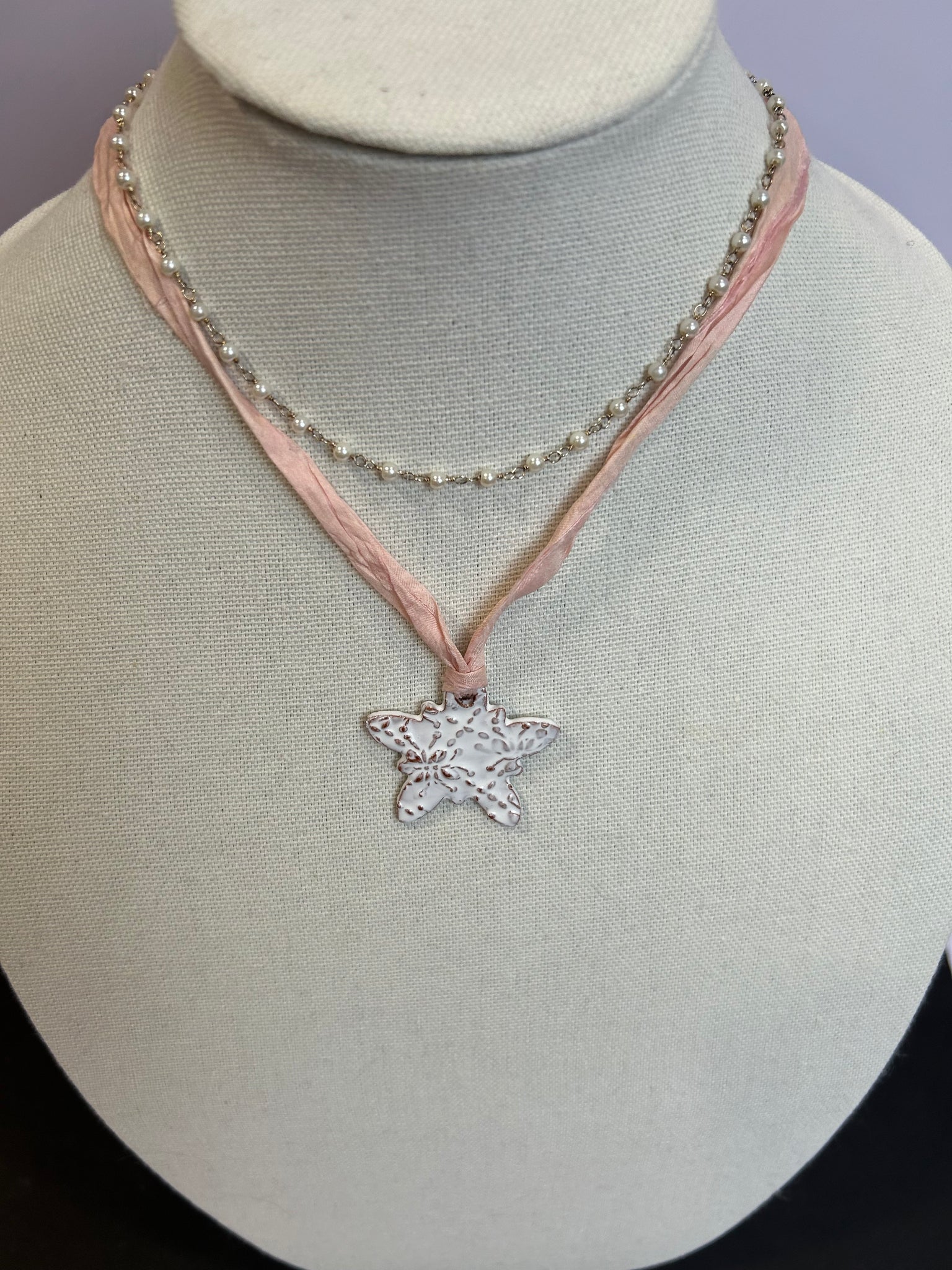 French ceramic white pendant snowflake