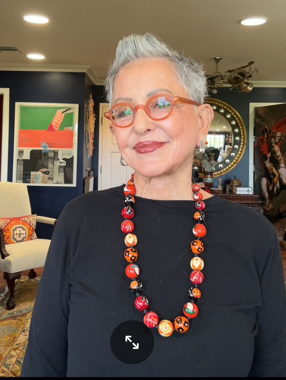 Hand painted wooden beads from Paris